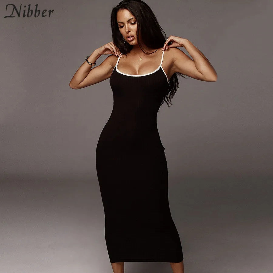 Nibber autumn Elegant pure knitting bodycon long dresss women 2019 sexy club party night simple stretch Slim lace up dress mujer