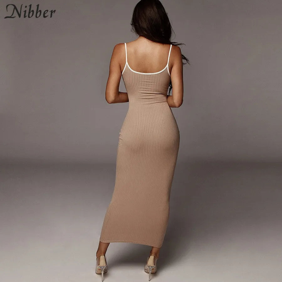 Nibber autumn Elegant pure knitting bodycon long dresss women 2019 sexy club party night simple stretch Slim lace up dress mujer