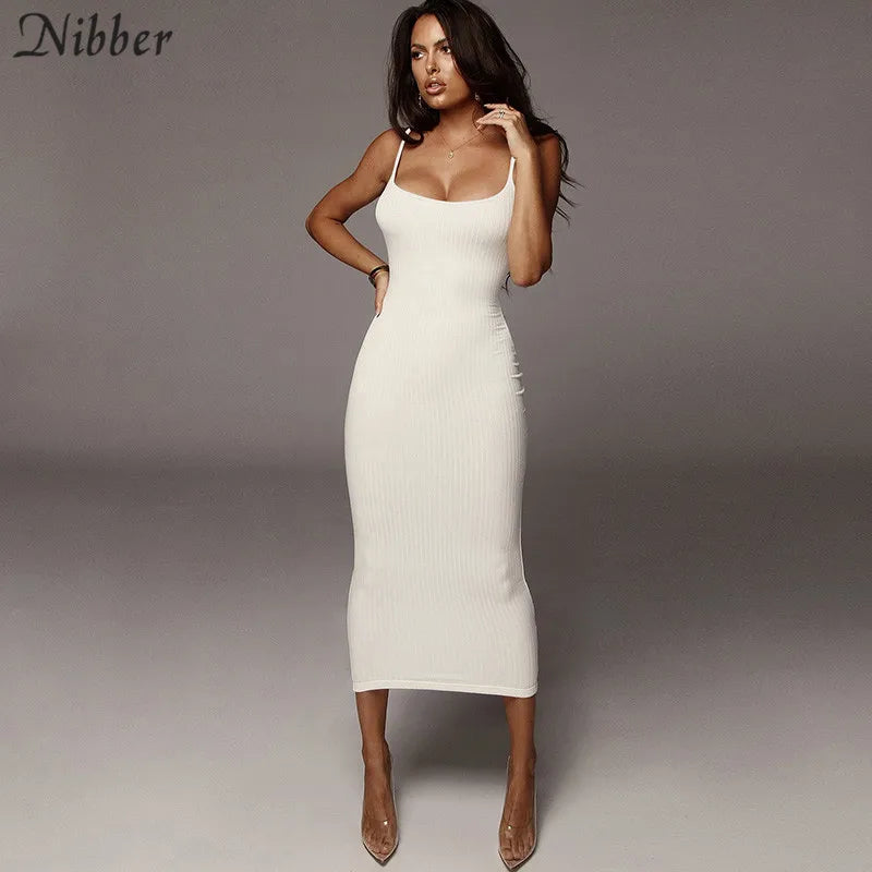 Nibber autumn Elegant pure knitting bodycon long dresss women 2019 sexy club party night simple stretch Slim lace up dress mujer