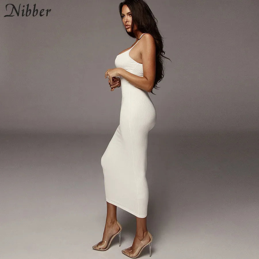 Nibber autumn Elegant pure knitting bodycon long dresss women 2019 sexy club party night simple stretch Slim lace up dress mujer